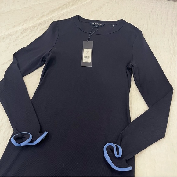 NWT Veronica Beard Baranova Ruffle-Trim Mini Dress in Navy - Picture 10 of 10